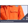 A laranja durável EN471 grava o Workwear reflexivo do fato-macaco da construção da combinação da segurança com os 2 bolsos de caixa